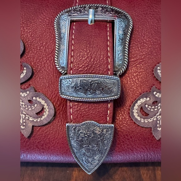 American Bling deep red western cowgirl bundle full zip wallet - Picture 3 of 9